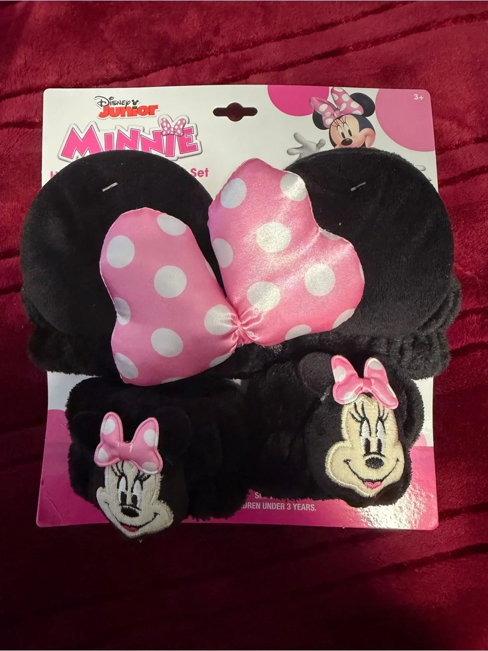 Minnie Mouse Pink Polka Dot Headband & Wristbands Set
